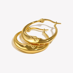 The Lunar Reflection | The Moon Tarot Hoop Earrings - Tarotara