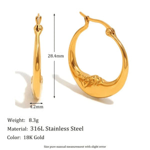 The Lunar Reflection | The Moon Tarot Hoop Earrings - Tarotara