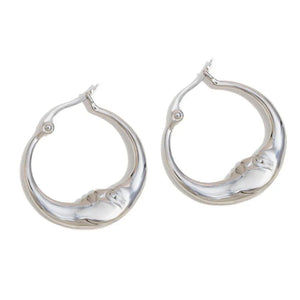 The Lunar Reflection | The Moon Tarot Hoop Earrings - Tarotara