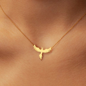 Gold-tone phoenix necklace color option