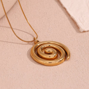 Gold-tone spiral pendant necklace in a closer product view