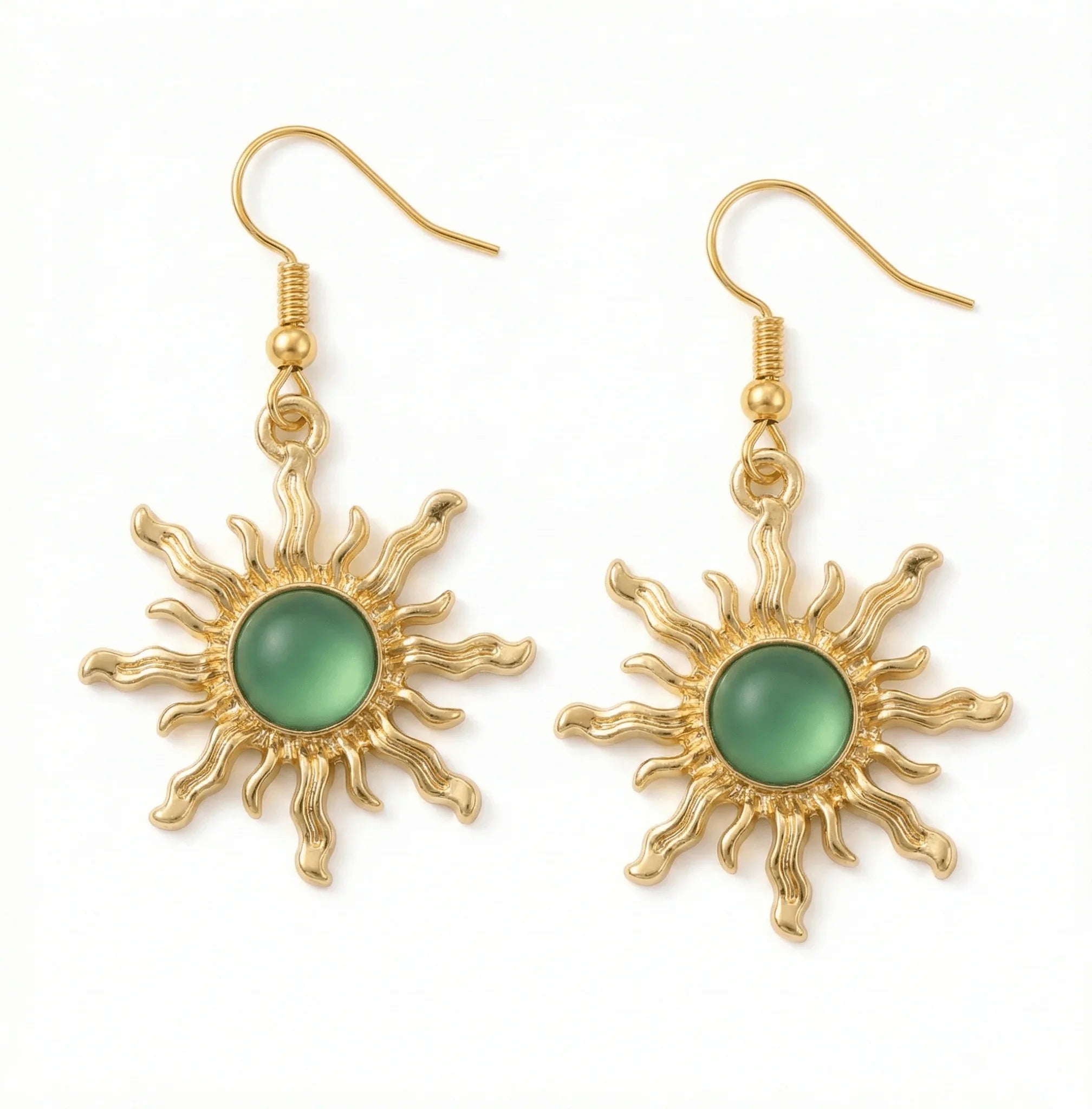 The Verdant Radiance | The Sun Tarot Symbolic Earrings - Tarotara