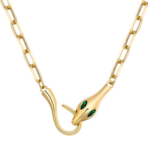 Gold-tone snake-head chain necklace in a main product view
