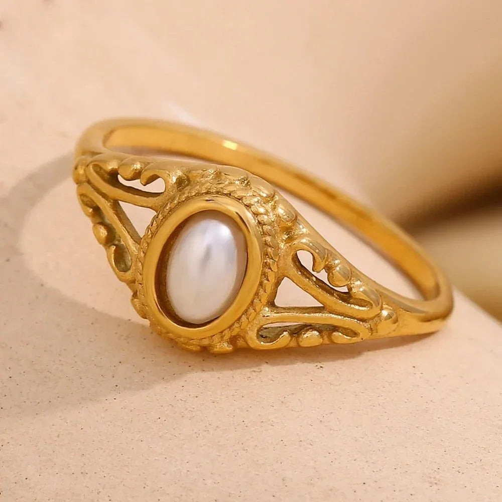 The Inner Sanctum | The High Priestess Pearl Ring - Tarotara