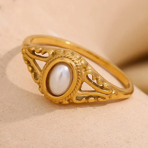 The Inner Sanctum | The High Priestess Pearl Ring - Tarotara