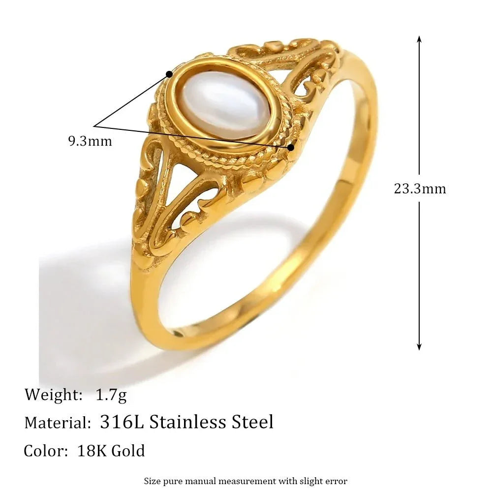 The Inner Sanctum | The High Priestess Pearl Ring - Tarotara